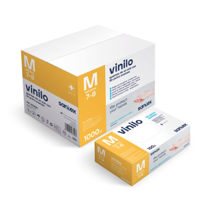 LUVAS VINIL M 1000 UN (10 CAIXAS)