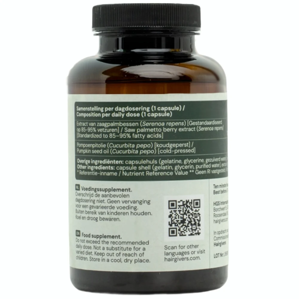 Hairgivers Saw palmetto supplement 320 mg | 90 capsules (Serenoa repens) - Image 3