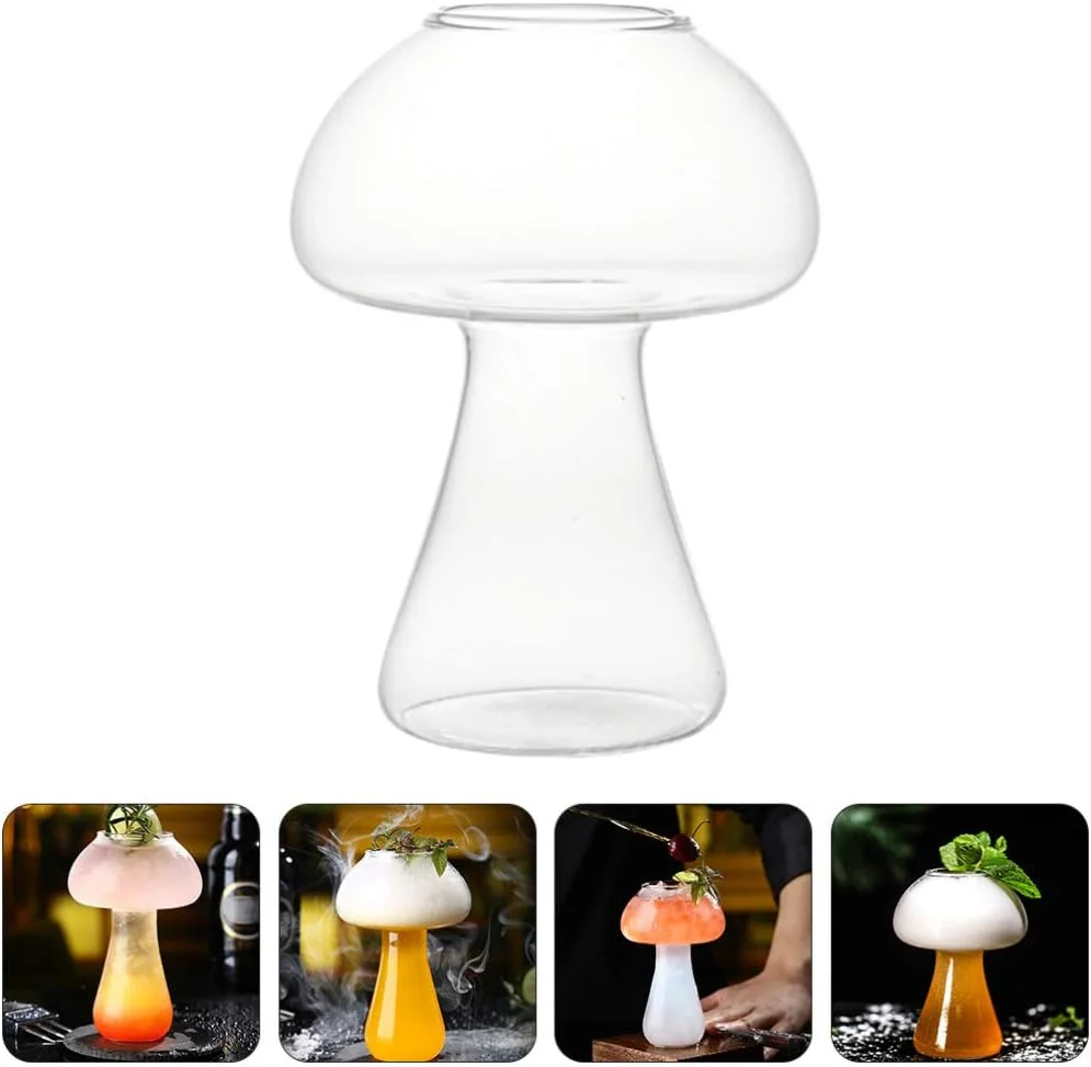 Copo Cogumelo com Canudo Perfeito para Drinks Criativos Bebidas Coquetéis com Formato de Cogumelo Copo Divertido Diferente - Image 8