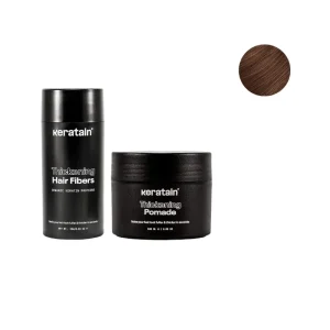 Keratain pomade + Keratain hair fibers – Medium brown (25 gr)