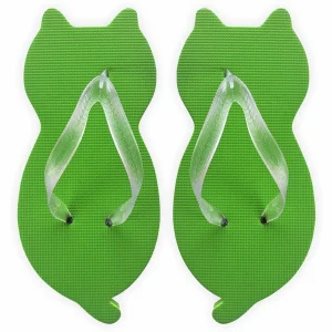 Chinelo De Gatinho Verde – Original com Formato de Gato